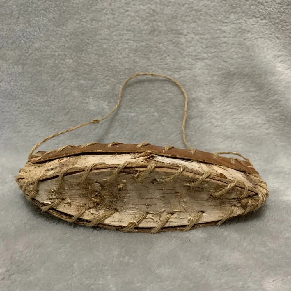 Handmade Birch Bark Miniature Canoe Ornament Rustic‎ Cabin Lodge Decor 7.5 Inch